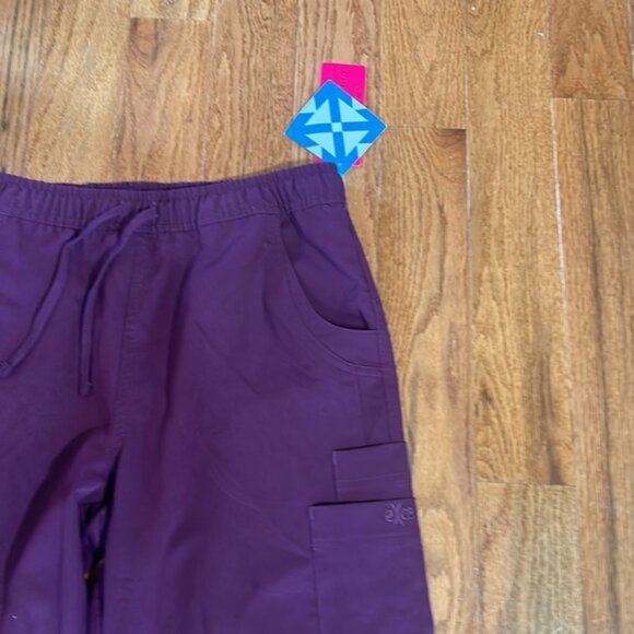 NWT EXCEL COMFORT FUNCTION FOR HEALTH CARE PROVIDERS ELASTIC WAIST BURGUNDY S - Picture 2 of 6